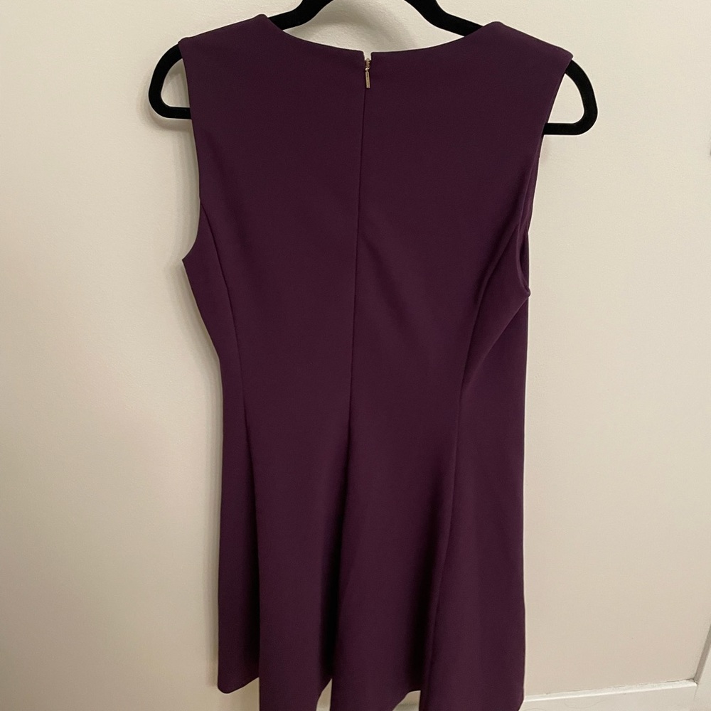 DKNY Sleeveless Crepe Fit Flare Dress, Purple, size 10